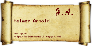 Helmer Arnold névjegykártya